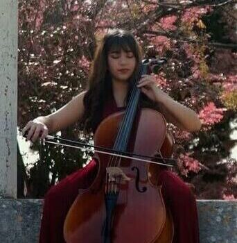 A violoncellist playing in a wedding