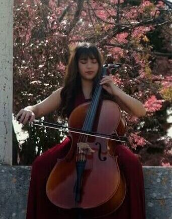 A violoncellist playing in a wedding
